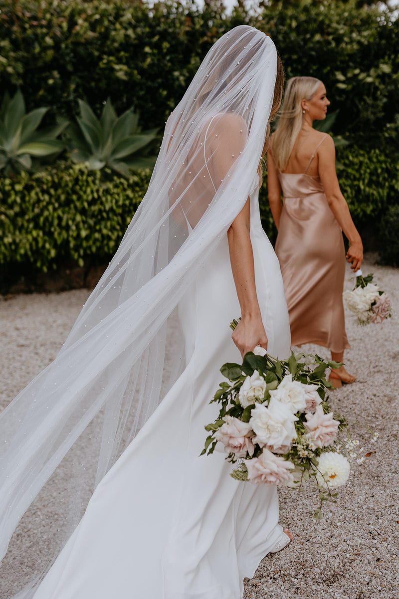 Voile De Mariée Long Cathédrale Perles Et Cristaux – Une Couche, Ivoire Ou Blanc, 75 à 300 Cm, Peigne Inclus, Élégant Et Romantique