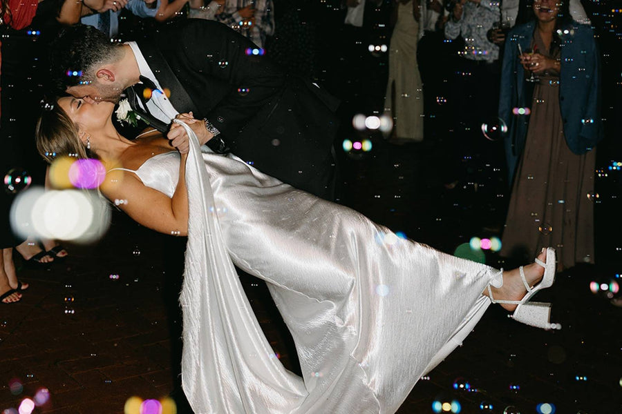 Aaron and Rachel in the Oceania Gown