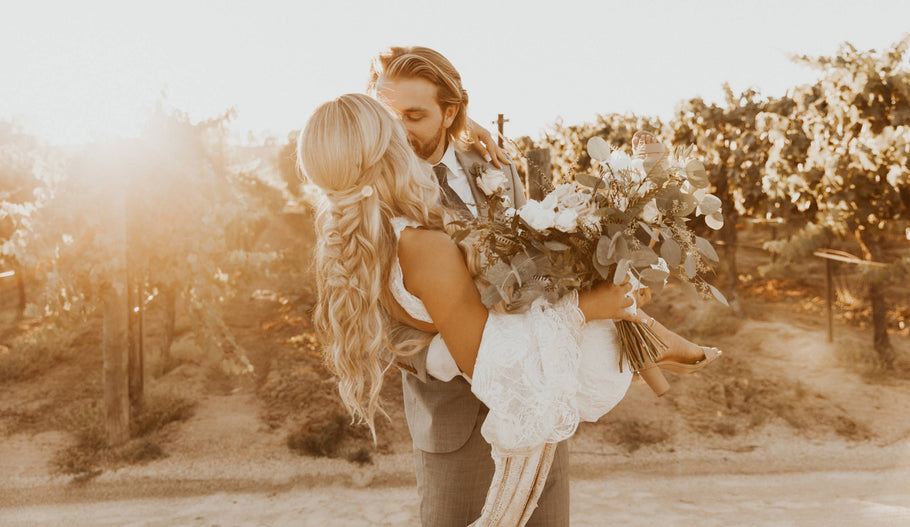 Patrick et Nikki dans la robe Alexandra Rose 