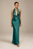 Teal plunge neck bridesmaids dress_XS_