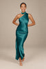 Teal Bridesmaids dress with high neck_XS_