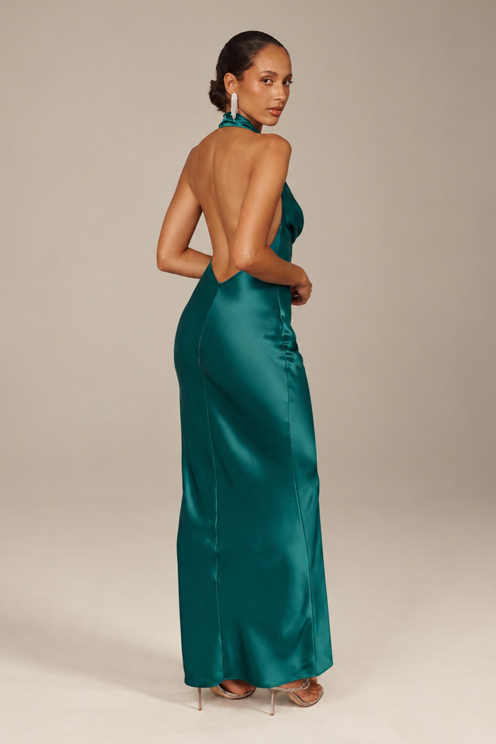 Teal plunge neck bridesmaids dress_XS_