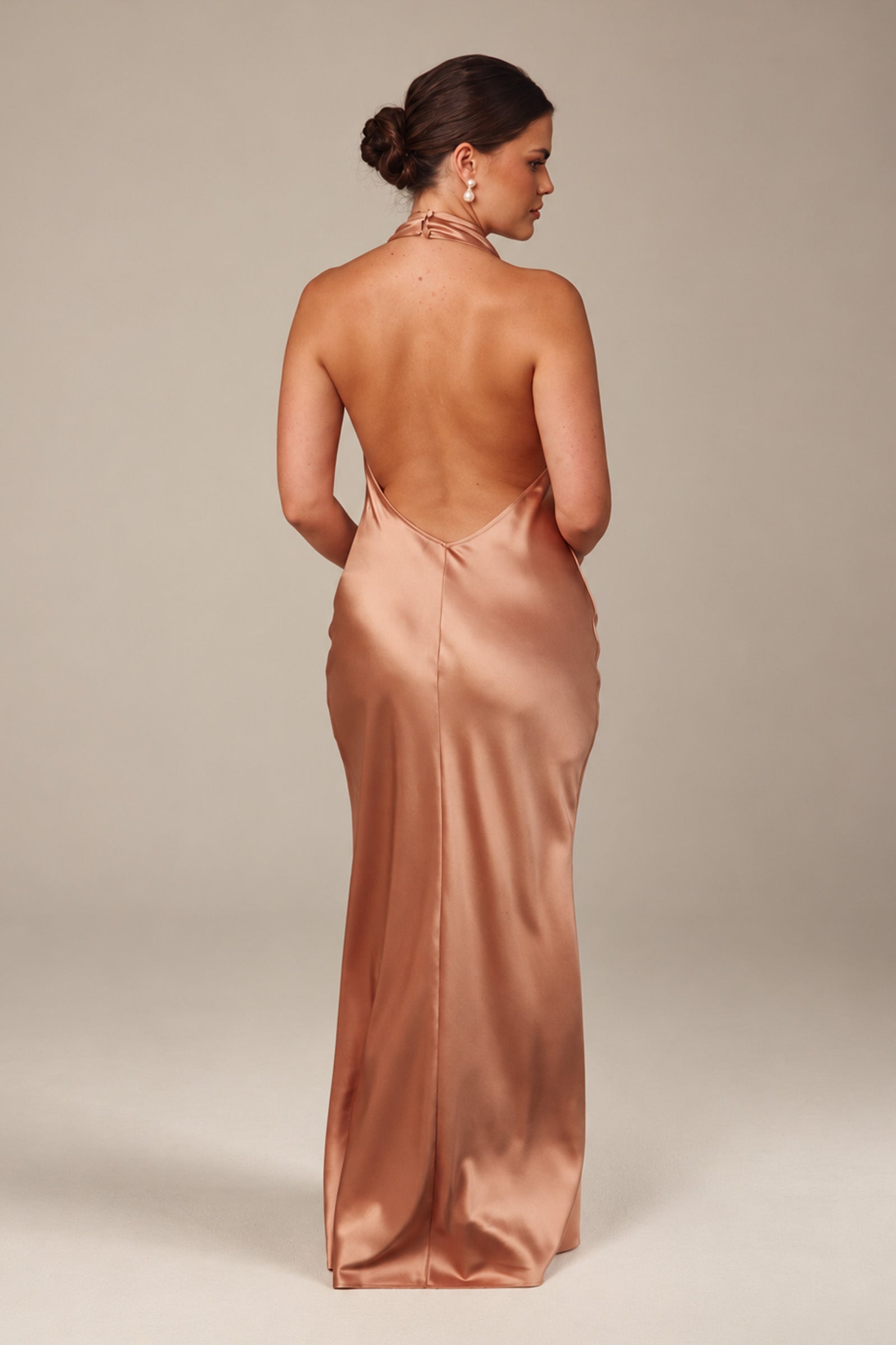 Rose gold plunge neck bridesmaids dress_L_