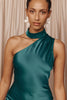 Teal one shoulder bridesmaid dress_XS_