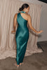 Teal one shoulder bridesmaid dress_XS_