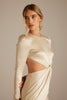 Blake Long Sleeve Champagne Bridesmaid Dress_XS_