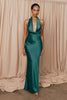 Teal halter neck bridesmaid dress_XS_