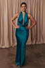 Teal halter neck bridesmaid dress_L_