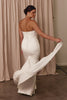 Strapless satin wedding dress_L_