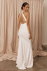 Open back crepe wedding dress_XS_