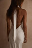 Back shot of halterneck Goldie gown