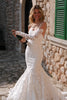 A strapless lace wedding dress with long sleeves_XS_