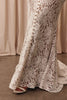 Close-up detailing of a lace wedding dress