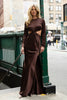 Blake Long Sleeve Espresso Bridesmaid Dress