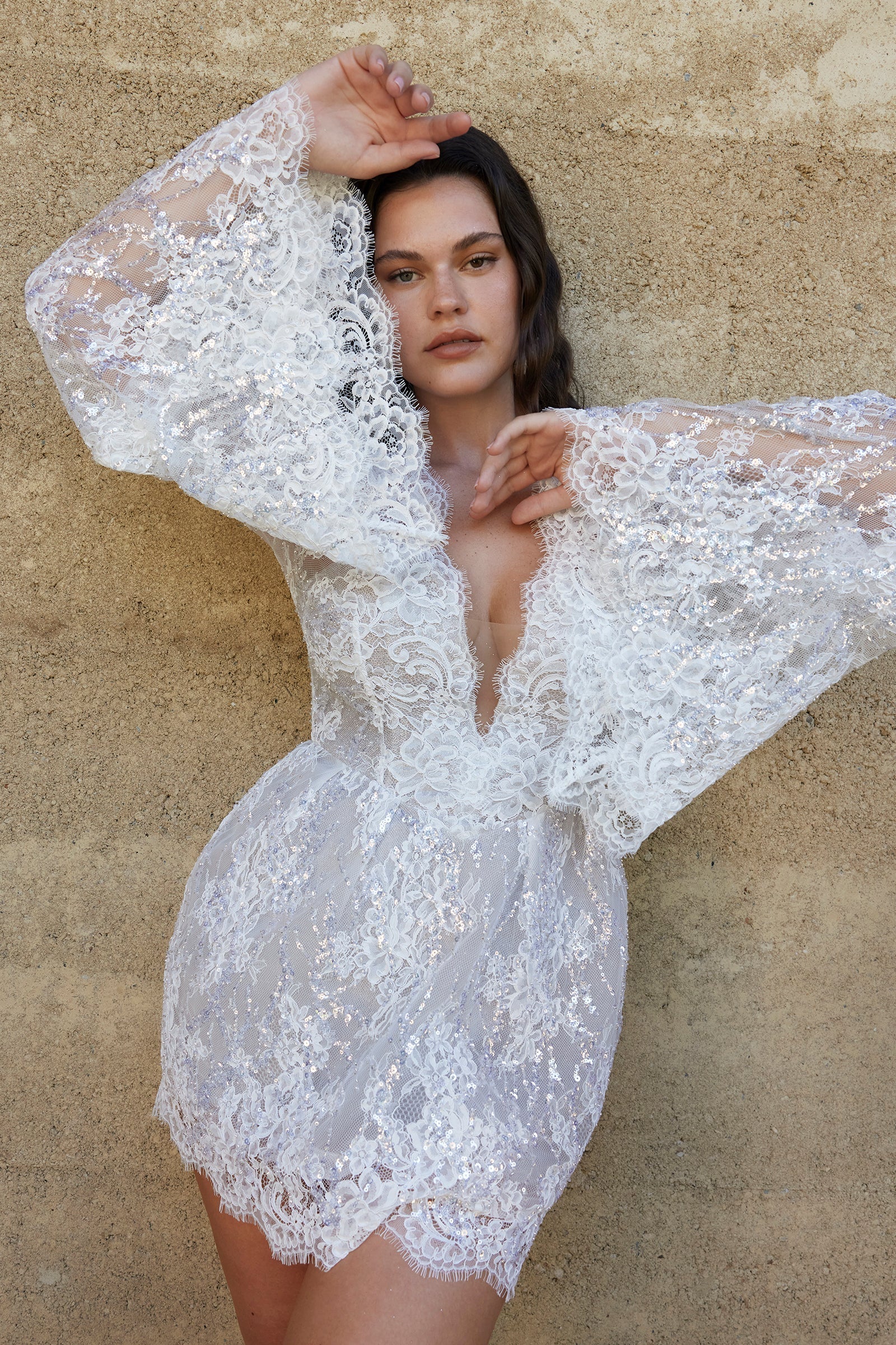 grace loves lace short dress Sateen