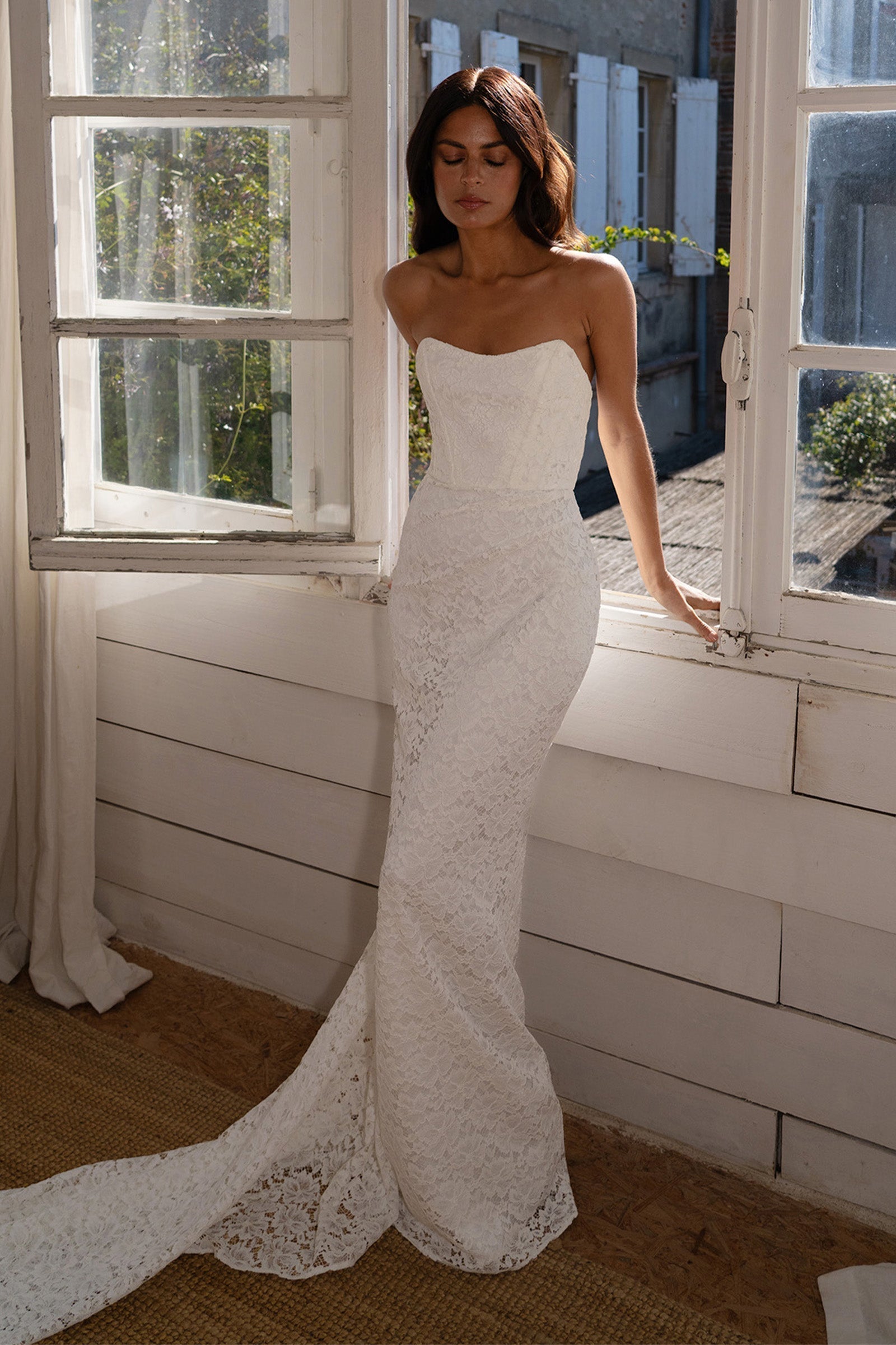 Strapless Lace Wedding Dress_XS_