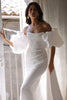 Puff Sleeve Satin Bridal Cape