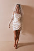 Strapless Short Wedding Dress with veil_XS_