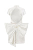 Back ghost imagery of the Oona short wedding dress.