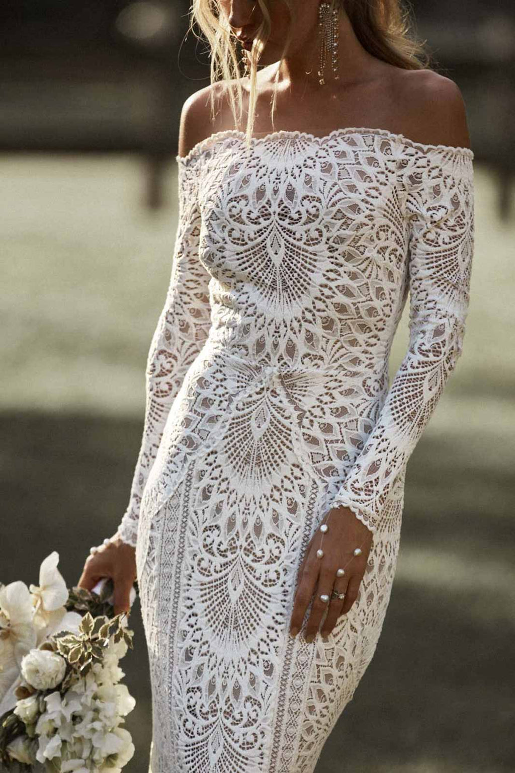 Lace detailing of the Nathalia Gown